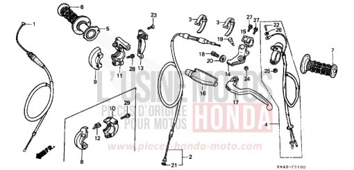 LEVIER DE GUIDON/COMMUTATEUR/ CABLE CR250RF de 1985